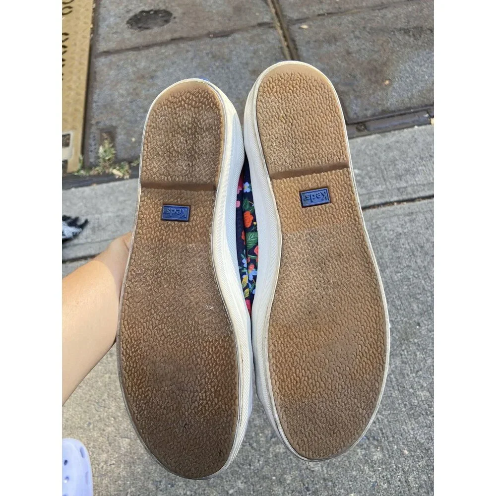 Rifle Paper Co. X Keds Womens Champion Floral Sneakers Size 9.5 Navy Canvas - Picture 3 of 4